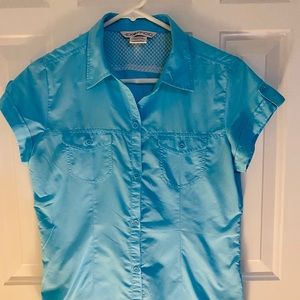 NEW ExOfficio blouse light blue ocean color S size